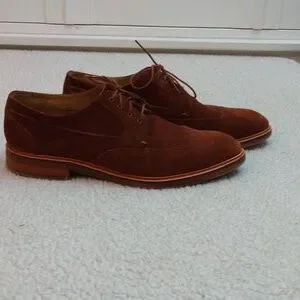 Joseph Abboud Men\'s British Tan Suede Wingtip Oxfords Dress Shoes Sz 10 Italian Joseph Abboud Wing Tip-Men main image 2